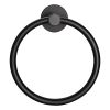 Towel Ring Matte Black, Bath Hand Towel Ring Thicken Space Aluminum Round Towel Holder for Bathroom