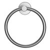 Towel Ring Gun Grey, Bath Hand Towel Ring Thicken Space Aluminum Round Towel Holder for Bathroom