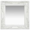 Wall Mirror Baroque Style15.7"x15.7" White