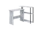 Ievi Writing Desk; Antique White & Black Finish