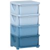 Qaba 4 Tier Kids Storage Unit, 4 Drawer Chest Toy Organizer Plastic Bins for Kids Bedroom Nursery Kindergarten Living Room for Boys Girls Toddlers