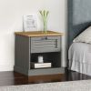 Bedside Cabinet VIGO Gray 16.5"x13.8"x16.5" Solid Wood Pine