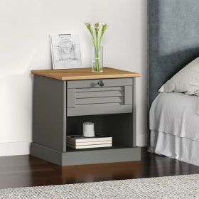 Bedside Cabinet VIGO Gray 16.5"x13.8"x16.5" Solid Wood Pine