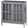 kleankin Sideboard Buffet, Storage Cabinet with 2 Doors, Credenza for Multifunction in Kitchen, Console, Living Room, Gray