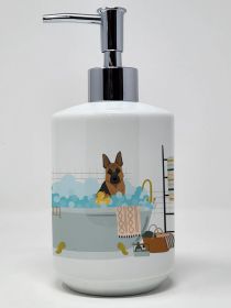 Black and Tan German Shepherd Ceramic Soap Dispenser Hand Soap Dispenser Pump Bottles for Bathroom Kitchen, Empty Refillable Liquid Soap Container