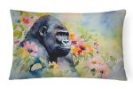 NEW Watercolor Wildlife Throw Pillow Throw Pillow for Indoor Couch Bed Outdoor Patio Washable, Gorilla 2921,12Hx16W