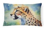 NEW Watercolor Wildlife Throw Pillow Throw Pillow for Indoor Couch Bed Outdoor Patio Washable, Cheetah 2889,12Hx16W