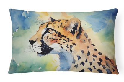 NEW Watercolor Wildlife Throw Pillow Throw Pillow for Indoor Couch Bed Outdoor Patio Washable, Cheetah 2889,12Hx16W