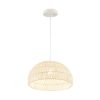 Farmhouse Rattan Pendant Lights with Adjustable Hanging Rope