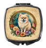 NEW Pomeranian and Flowers Compact Mirror Decorative Travel Makeup Mirror for Women Girls Gifts Pocket Makeup Mirror Folding Handheld