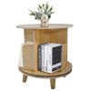 1-Layer Rotating Bookcase 360 Rotating Display Rack Pine Wood Rotating Bookshelf