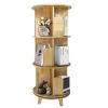 3-Layer Rotating Bookcase 360 Rotating Display Rack Pine Wood Rotating Bookshelf