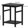 Nightstand, End Table, Bamboo Night Stand Bedside Table, Side Table for Bedroom Living Room Lounge, Space Saving, Easy to Assemble, NS-537 ( Black)