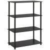 No Tools 4-Shelf Storage Bookcase, True Black Oak