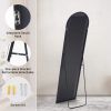 Floor Standing Mirror, Wall Mirror with Stand Aluminum Alloy Thin Frame,16''*59'',Black