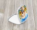 NEW Goldendoodle in Sunflowers Compact Mirror Decorative Travel Makeup Mirror for Women Girls Gifts Pocket Makeup Mirror Folding Handheld