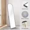 Floor Standing Mirror, Wall Mirror with Stand Aluminum Alloy Thin Frame,16''*59'',Black