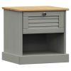 Bedside Cabinet VIGO Gray 16.5"x13.8"x16.5" Solid Wood Pine