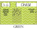 Chore Chart - Green Chevron Stripe Kids Organization.