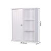 Wall Mount Medicine Cabinet with a Door, Wooden Bathroom Storage Cabinet with Adjustable Shelf