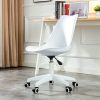 Modern Home Office Desk Chairs, Adjustable 360 °Swivel Chair Engineering Plastic Armless Swivel Computer Chair With Wheels for Living Room