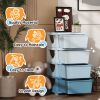 Qaba 4 Tier Kids Storage Unit, 4 Drawer Chest Toy Organizer Plastic Bins for Kids Bedroom Nursery Kindergarten Living Room for Boys Girls Toddlers