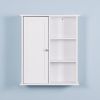 Wall Mount Medicine Cabinet with a Door, Wooden Bathroom Storage Cabinet with Adjustable Shelf