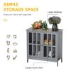 kleankin Sideboard Buffet, Storage Cabinet with 2 Doors, Credenza for Multifunction in Kitchen, Console, Living Room, Gray