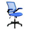 Techni Mobili Mesh Task Office Chair with Flip Up Arms, Blue