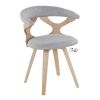 Gardenia Mid-Century Modern Dining/Accent Chair in White Washed Wood and Grey Fabric by LumiSource