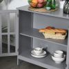 kleankin Sideboard Buffet, Storage Cabinet with 2 Doors, Credenza for Multifunction in Kitchen, Console, Living Room, Gray