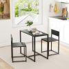 HOMCOM 3-Piece Industrial Dining Table Set for 2, Kitchen Table and Chairs, Dining Room Sets for Small Spaces, Black