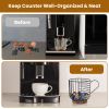 Coffee Pod Holders Black Iron Wire K Cup Holder With Solid Wooden Base 30 Kcups Capsule Storage Espresso Organizer For Counter Kitchen Cafe Bar