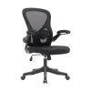 Techni Mobili Black Mesh Office Chair with Lumbar Support and Flip-Up Arms