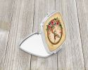 NEW Chihuahua and Flowers Compact Mirror Decorative Travel Makeup Mirror for Women Girls Gifts Pocket Makeup Mirror Folding Handheld