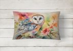 Watercolor Birds Throw Pillow Throw Pillow for Indoor Couch Bed Outdoor Patio Washable, Barn Owl 3181,12Hx16W