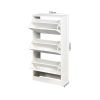 Wooden Shoe Cabinet for Entryway, White Shoe Storage Cabinet with 3 Flip Doors 20.94x9.45x43.11 inch