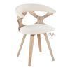 Gardenia Mid-Century Modern Dining/Accent Chair in White Washed Wood and Cream Fabric by LumiSource