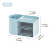 1pc Desktop Storage Box, Drawer Type Stationery Sundries Storage Box, Desktop Pen Container, Countertop Transparent Storage Cabinet