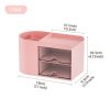 1pc Desktop Storage Box, Drawer Type Stationery Sundries Storage Box, Desktop Pen Container, Countertop Transparent Storage Cabinet