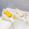 Cute Duck Soap Dish, 2Pcs Ceramic Soap Dish with Draining