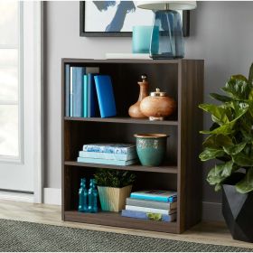 3-Shelf Bookcase with Adjustable Shelves (Color: Canyon Walnut)